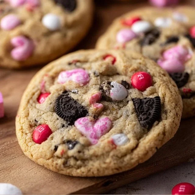 Valentine’s Day Oreo M&M’s Cookies